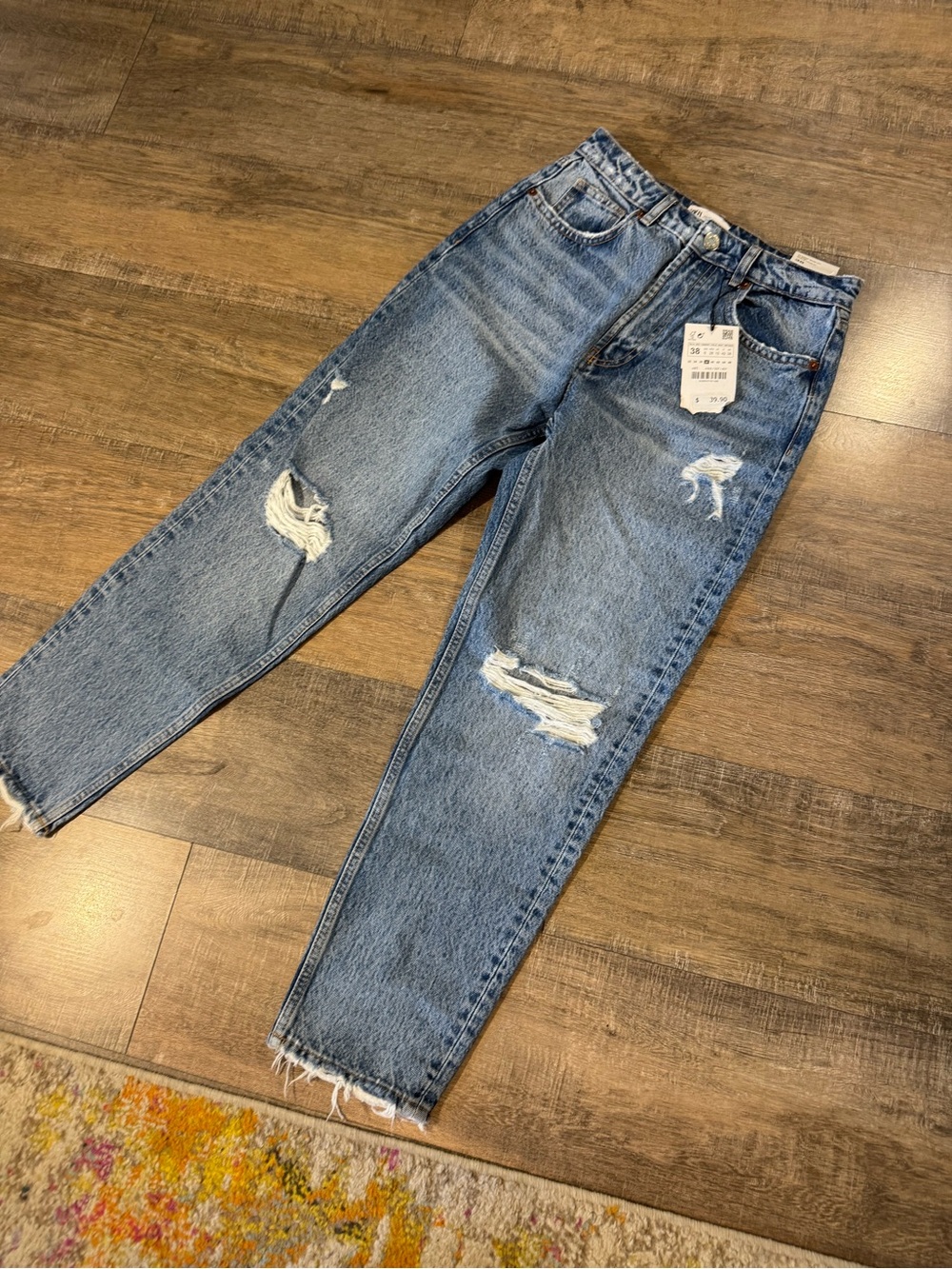 Zara Light Blue Mom Fit Jeans Brand New With Tags (6)